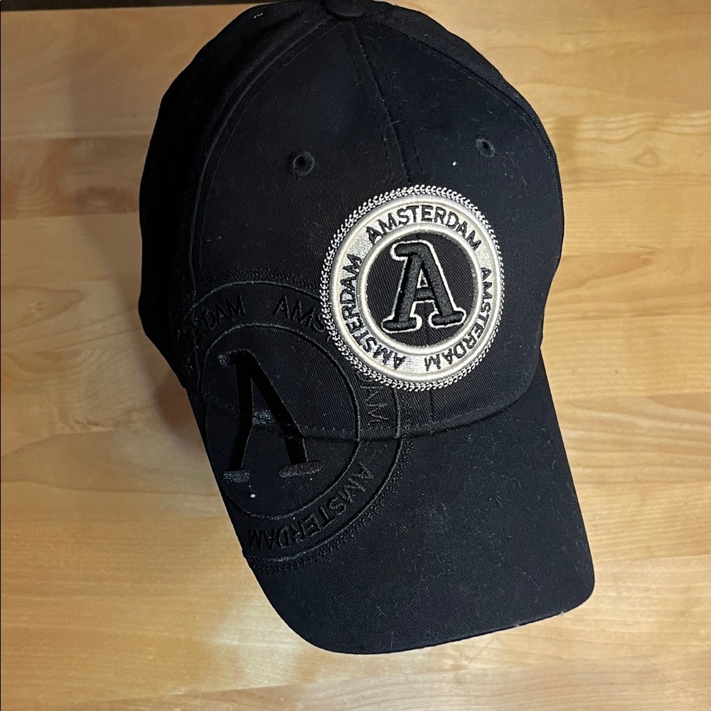 Black Amsterdam Patch Baseball Cap